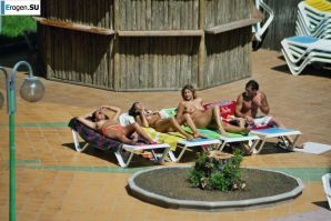 Girls sunbathe topless near the pool. Part 2. Thumb 23