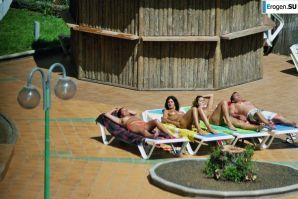 Girls sunbathe topless near the pool. Part 2. Thumb 25