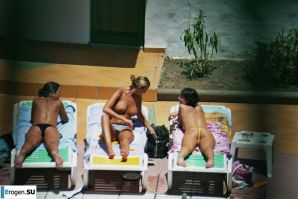 Girls sunbathe topless near the pool. Part 2. Thumb 29