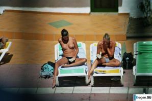 Girls sunbathe topless near the pool. Part 2. Thumb 7