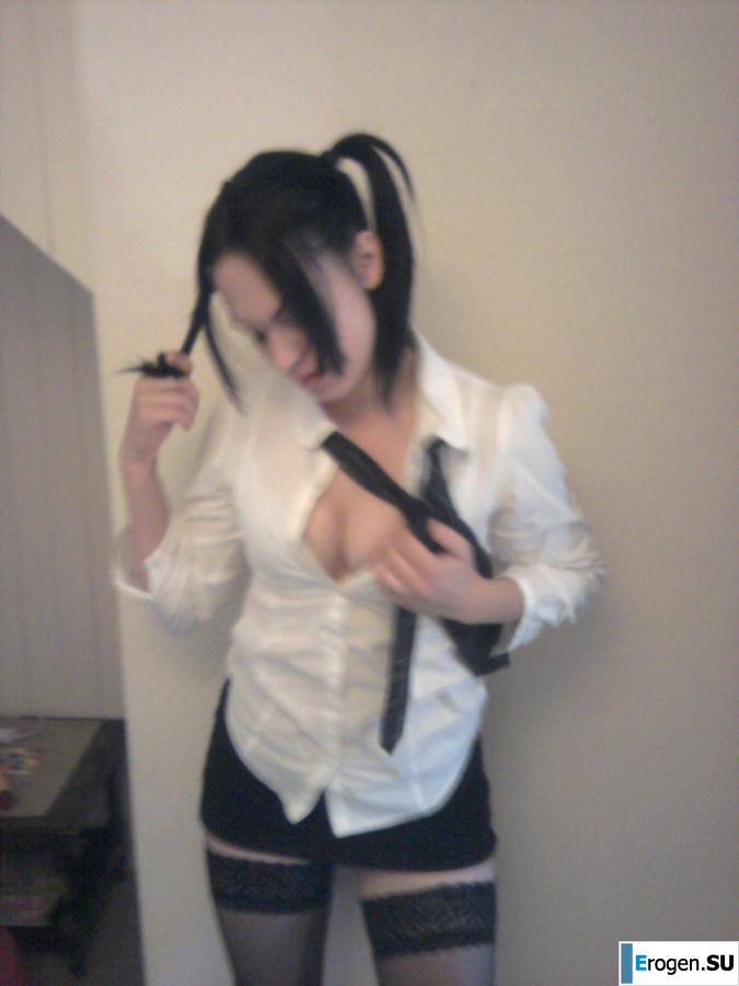 Pretty brunette in stockings. Part 2. Photo 22