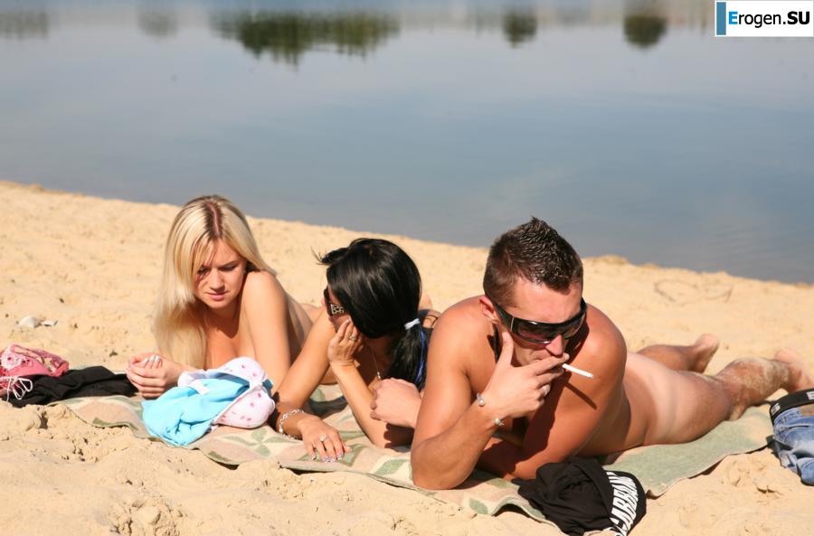 Three nudists on the riverbank. Part 5. Photo 53