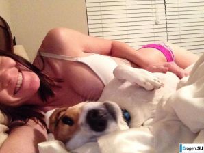 The cheerful young lady makes her selfie. Thumb 48