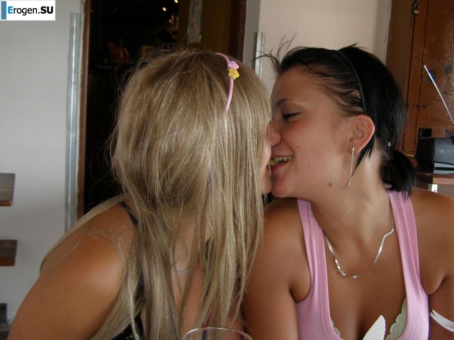 two girlfriends without bras by the river. Photo 32