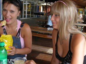 two girlfriends without bras by the river. Thumb 26