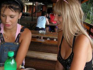 two girlfriends without bras by the river. Thumb 28