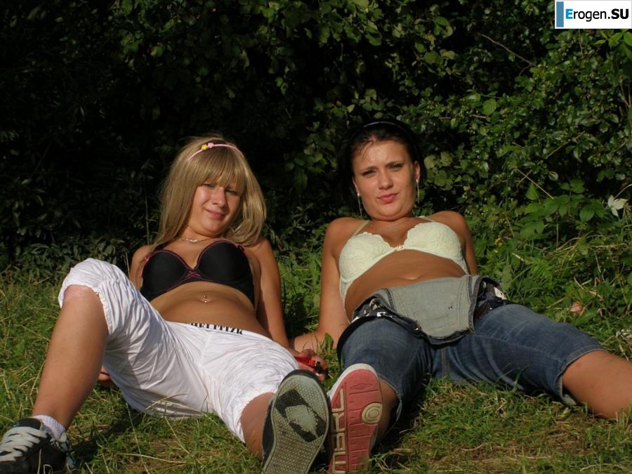 two girlfriends without bras by the river. Part 2. Photo 3
