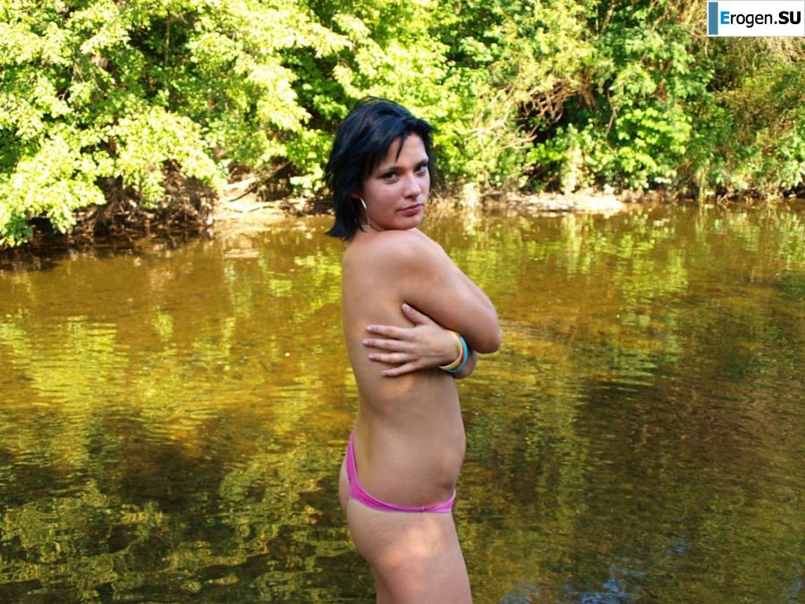 two girlfriends without bras by the river. Part 2. Photo 31