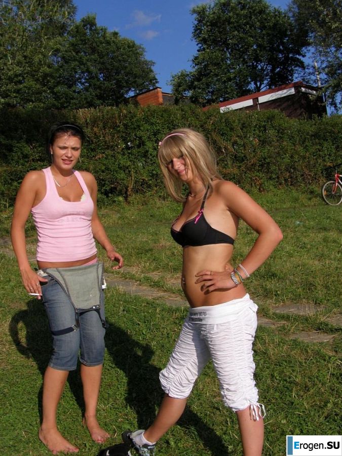two girlfriends without bras by the river. Part 2. Photo 48