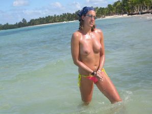 nude on the beach, though ugly. Thumb 40