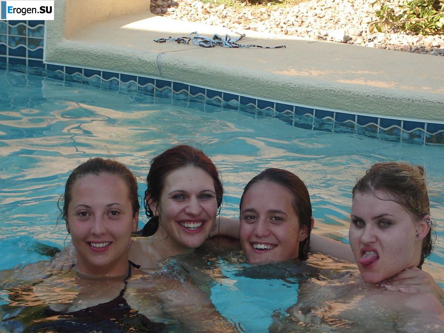 Стройные девушки зажигают на секс вечеринке у бассейна. Фото 37