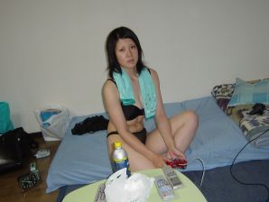 Asian took off her bra and panties and showed her fluffy and boobs. Thumb 24