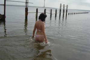 Сексуальная брюнетка с просвечивающимися сквозь кофточку сосками. Эскиз 23