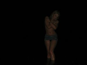 Блондинка и брюнетка целуются и показывают сиськи друг другу. Эскиз 25