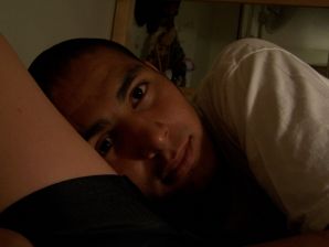 A brunette in a short skirt poses on white sheets. Thumb 42