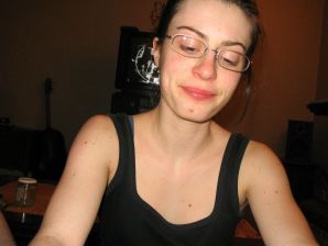 A girl with a furry pussy masturbates in front of a guy. Thumb 11