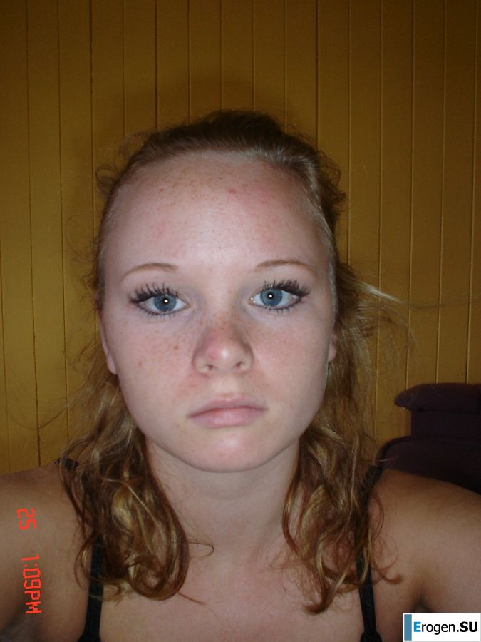 A blue-eyed minx with a pierced nipple plays with her panties. Part 2. Photo 32