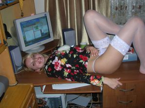 A blonde with a big booty poses in lace underwear. Thumb 17