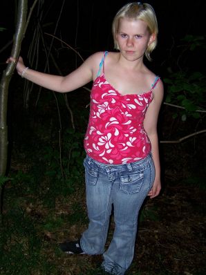 Appetizing magnificent blonde spread her legs right on the grass. Thumb 28