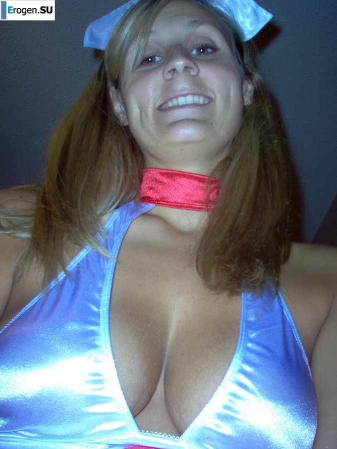 Seductive nurse masturbates on the couch. Photo 34