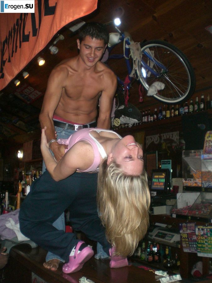 A blonde in pink panties drank and spread her legs in a billiard club. Part 2. Photo 39