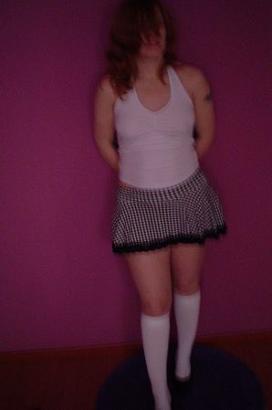 A red-haired student with glasses spread her legs in lace stockings and showed a pussy. Part 2. Thumb 34
