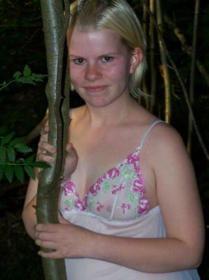 Appetizing magnificent blonde spread her legs right on the grass. Part 2. Thumb 7