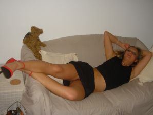 Cute blonde in pink panties showed tight boobs. Part 3. Thumb 20