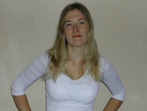 A blonde with a thin waist poses in front of her husband in the car and at home. Part 3. Thumb 33