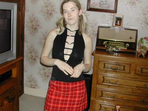 A blonde with a thin waist poses in front of her husband in the car and at home. Part 3. Thumb 8