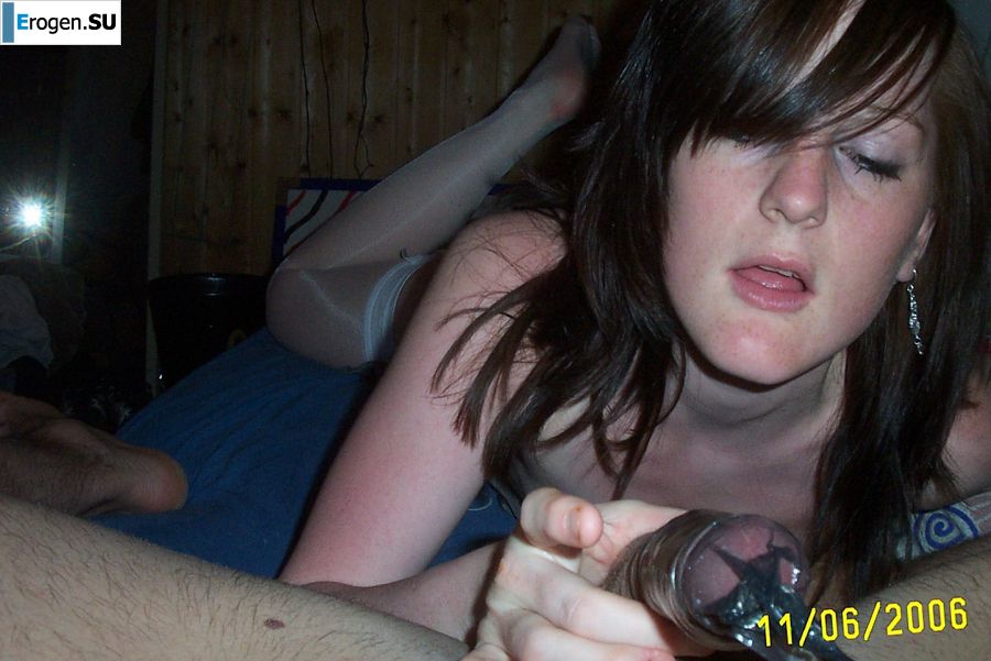 Student took off her panties and showed her wet labia. Photo 13