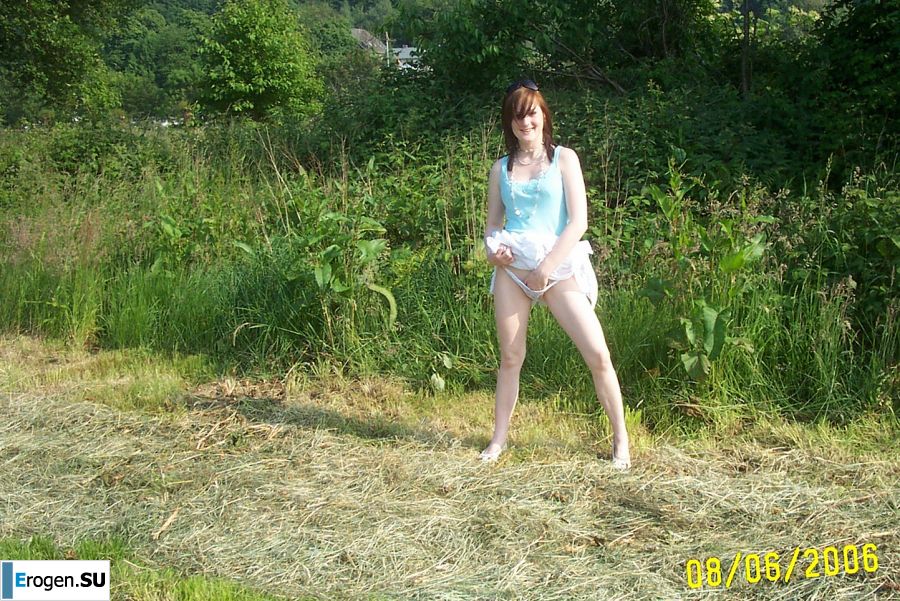 Student took off her panties and showed her wet labia. Photo 4