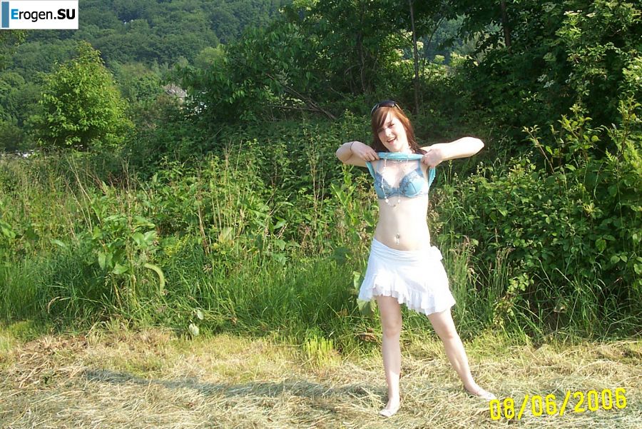 Student took off her panties and showed her wet labia. Photo 5