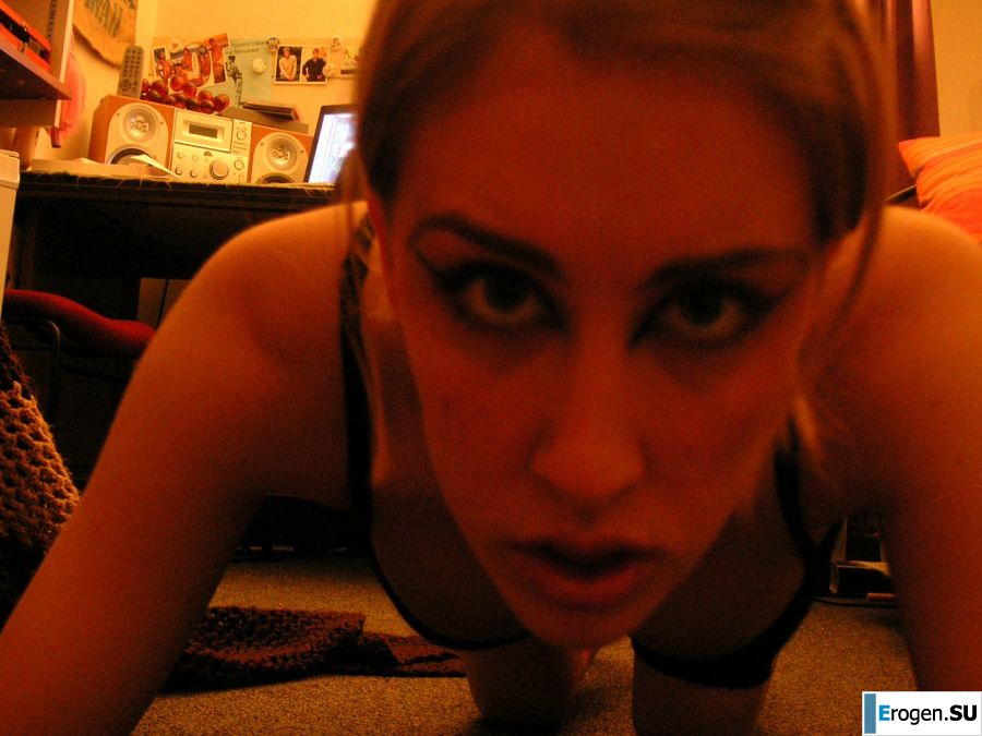 A sexy girl lights up at a party in fishnet stockings. Photo 12