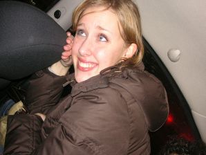 A sexy girl lights up at a party in fishnet stockings. Thumb 5