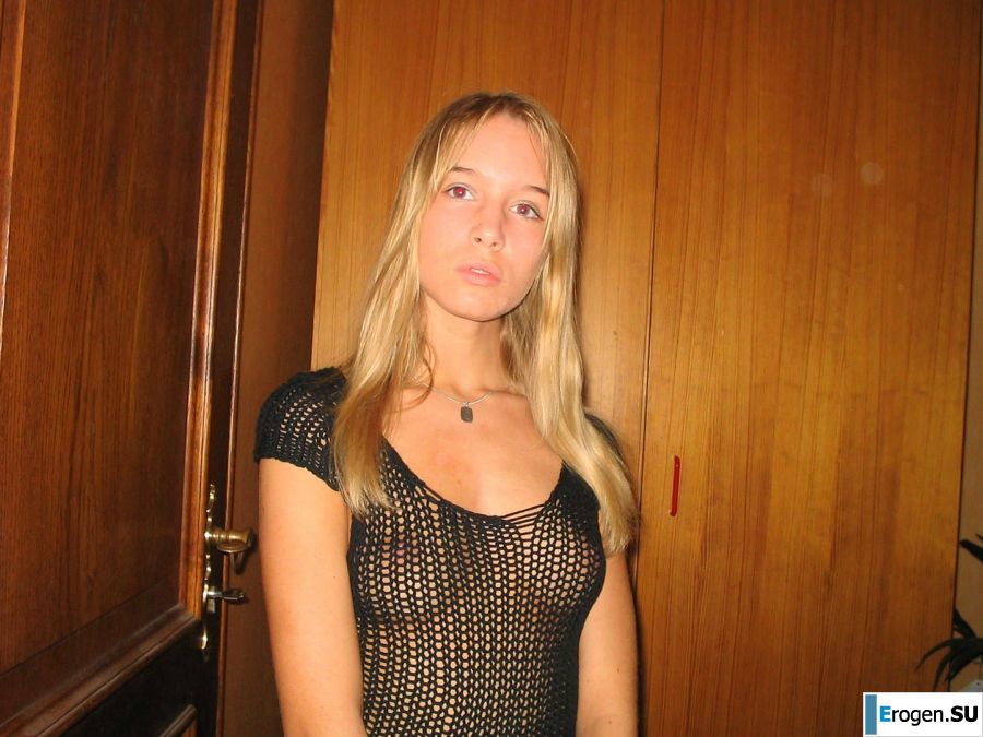 A young blonde in stockings spreads her legs on the couch. Part 3. Photo 3