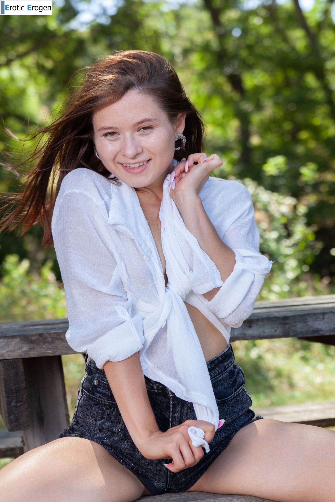 Skye Bloom in Denim Shorts. Picture 9